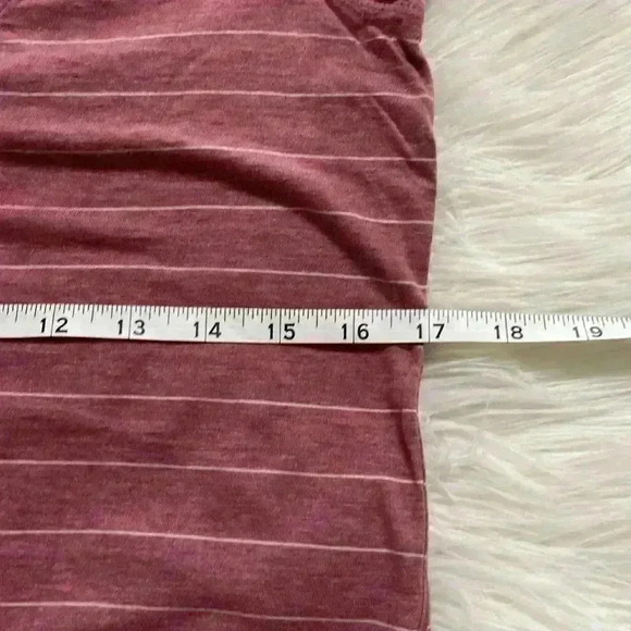 Lululemon Love Tee V Short Serve Stripe Heathered So Merlot White - Picture 8 of 10